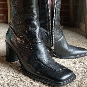 Topshop square toe box heeled boots